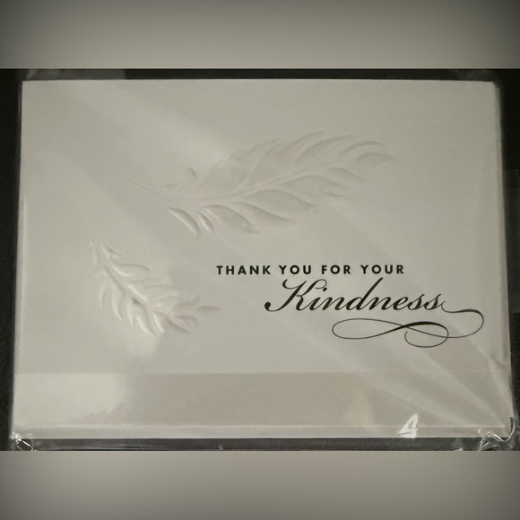 Hallmark White & Beige Blank Thank You For Your Kindness Cards & Envelopes. NWT. - Picture 1 of 4